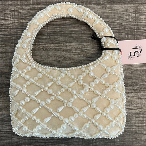 Sincerely Jules Pearl-Embellished Tan Mini Bag - Picture 5 of 13